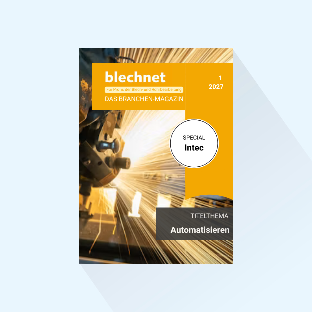 blechnet: Ausgabe 1/2027, Erscheinungstag: 15.02.2027 (Februar: Automatisierung in der Blechbearbeitung, Messeausgabe zur intec)