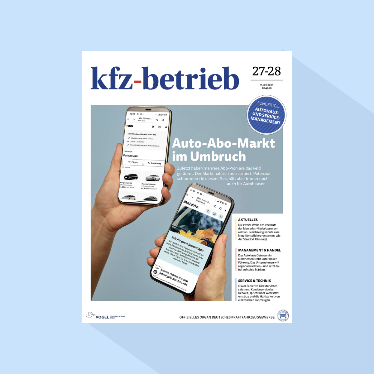kfz-betrieb: Ausgabe 27-28/26, Erscheinungstag: 10.07.2026 (Juli: Zusatzgeschäfte / Werkstattausrüstung)