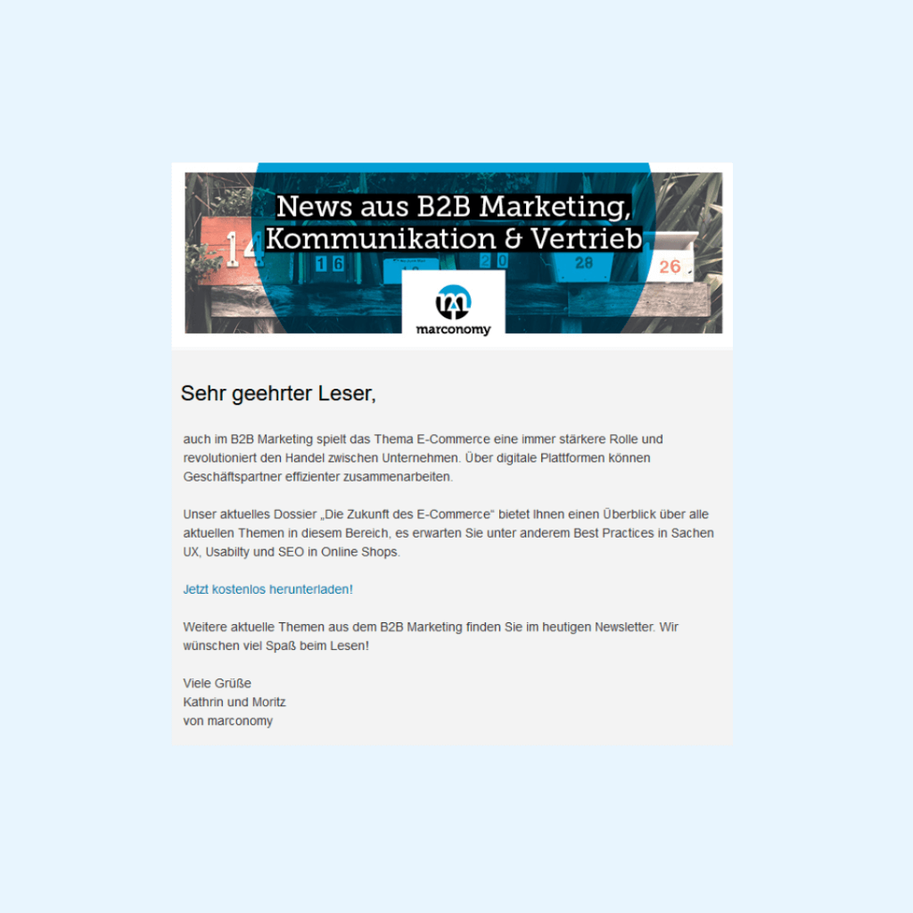 marconomy: Newsletter (Versand Dienstag an 20.122 Abonnenten)